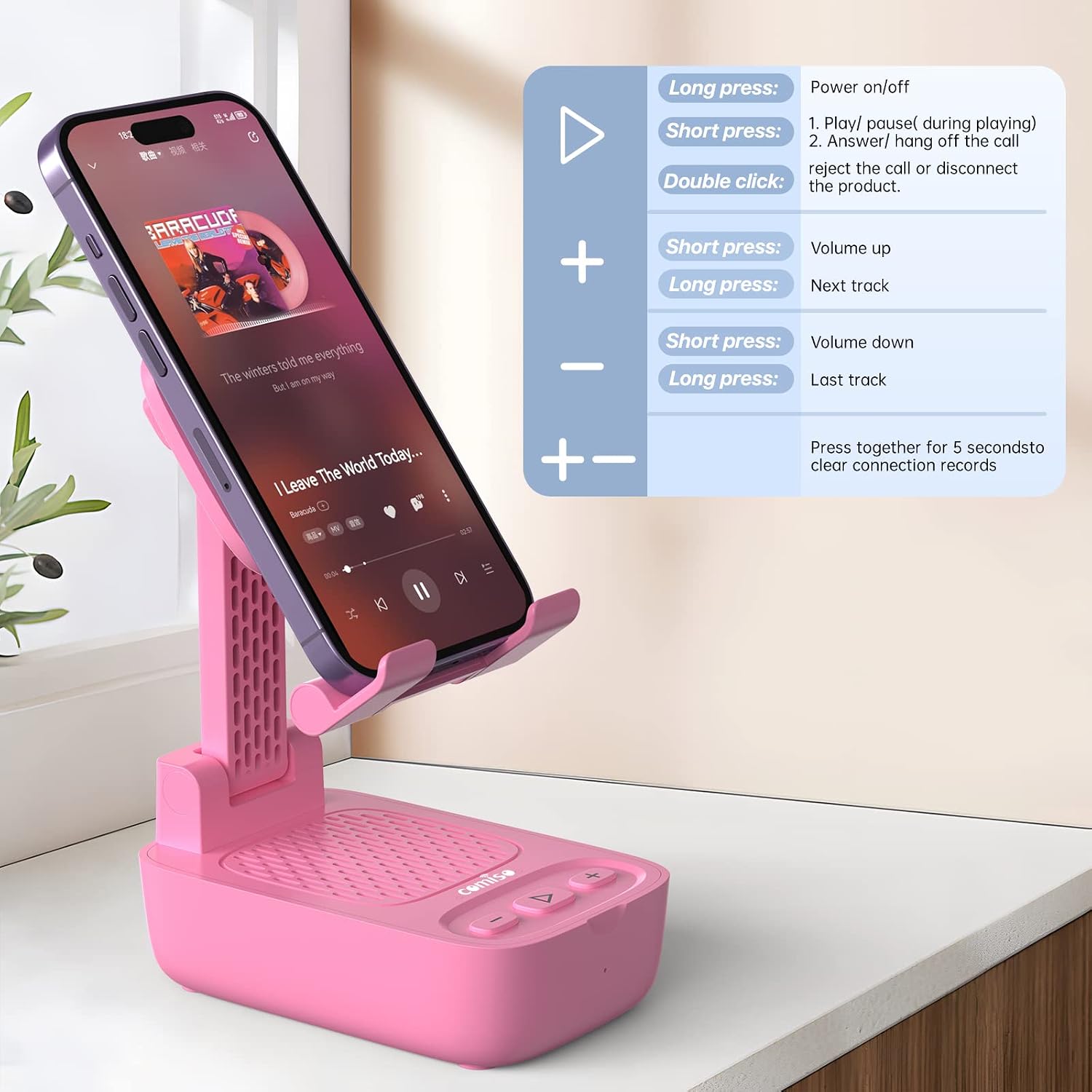 Thumbnail 4 de COMISO Phone Stand with Bluetooth Speaker