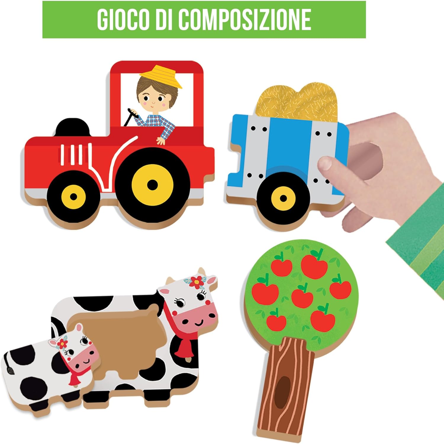 Detalle de HEADU Primi Giochi in Legno – Forme, Colori e Prima Logica: gioco educativo in legno 1–4 anni