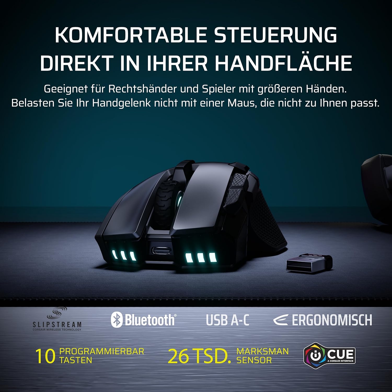 Thumbnail 1 de Corsair IRONCLAW Wireless SE Gaming-Maus 26.000 DPI