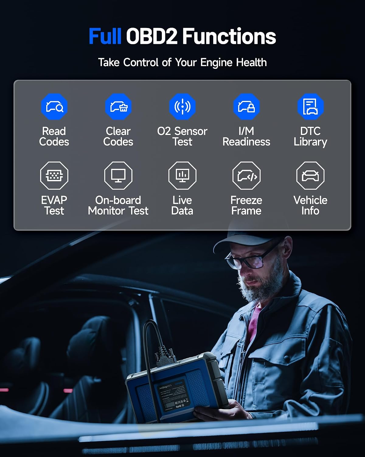 Thumbnail 2 de TOPDON AD600S OBD2 Scanner: Advanced 9‑in‑1 Diagnostic Tool with Auto-VIN and Lifetime Updates