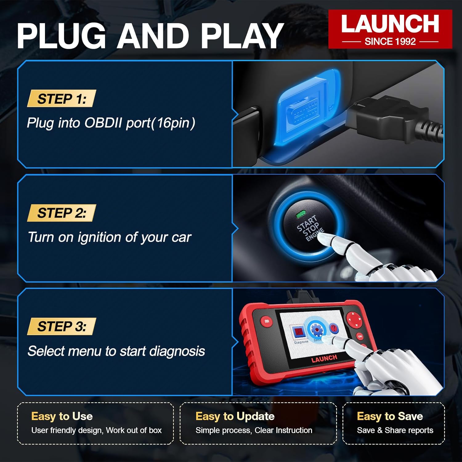 Detalle de LAUNCH CRP123 V2.0 OBD2 Scanner 4-inch