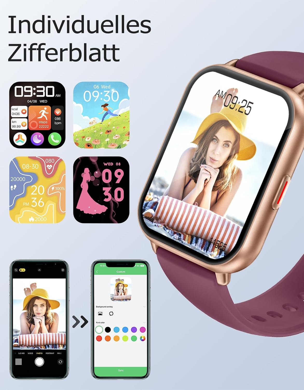 Thumbnail 5 de RUIMEN Smartwatch mit Telefonfunktion