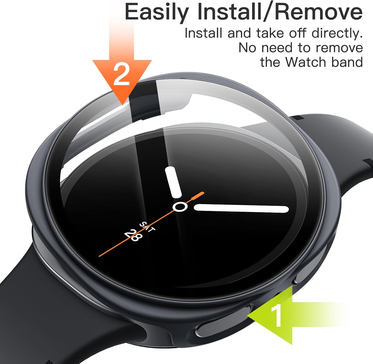 Thumbnail 3 de JETech Hülle mit Schutzfolie für Samsung Galaxy Watch 8 40mm – vollständiger Schutz, gehärtetes Glas und einfache Montage
