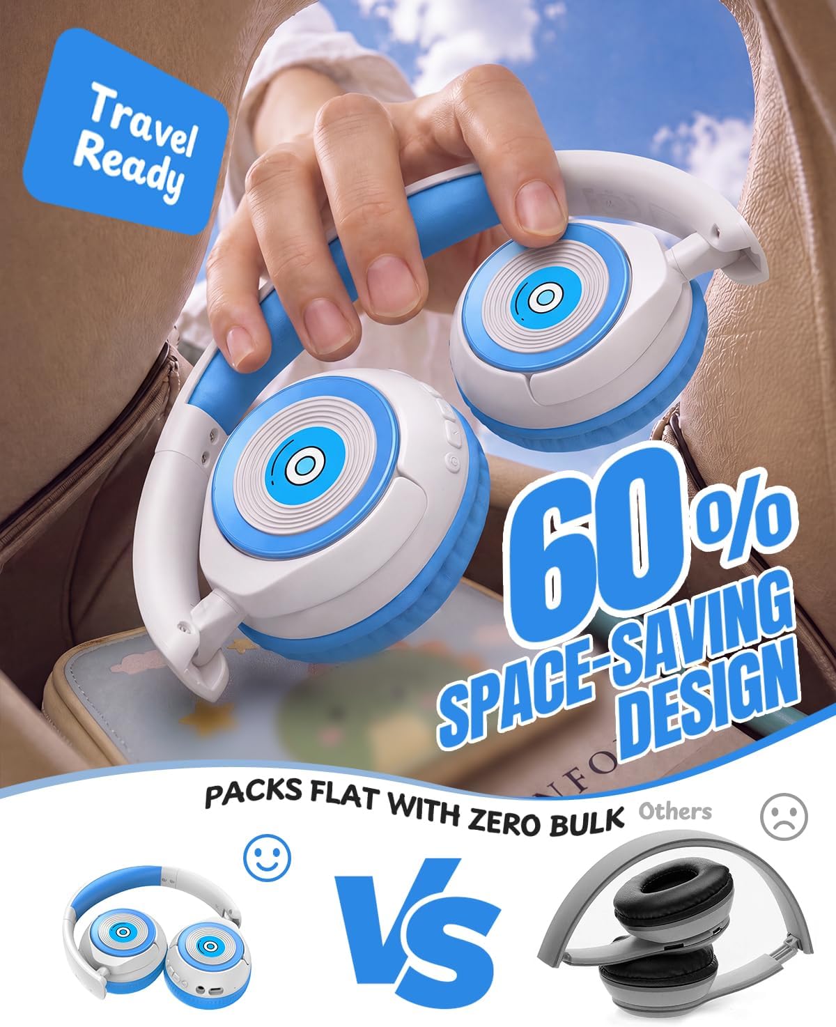 Detalle 2 de JoySpark Kids Bluetooth Headphones T2