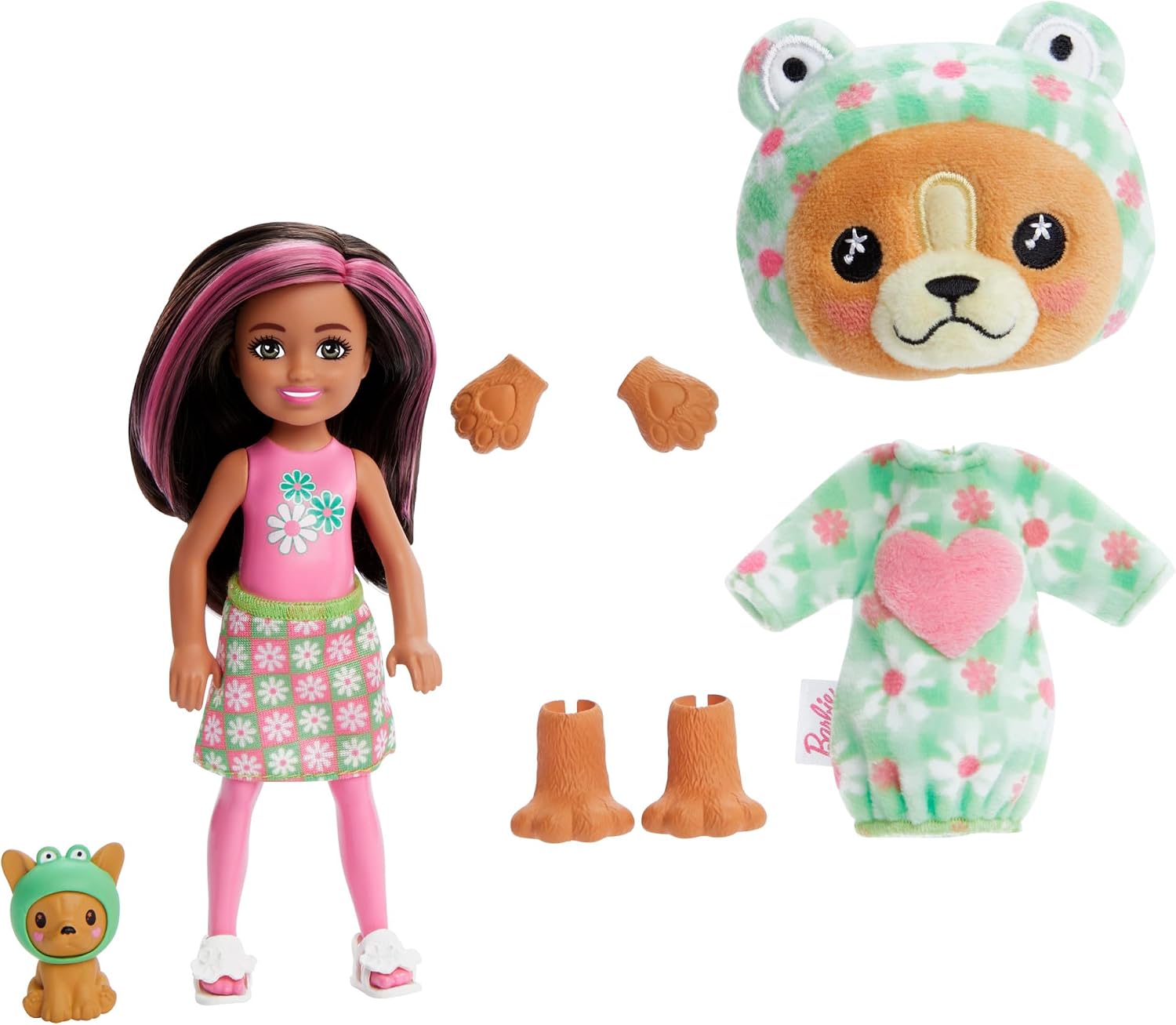 Thumbnail 6 de Barbie HRK29 Cutie Reveal Chelsea Doll with Plush Frog Costume & Colour Change
