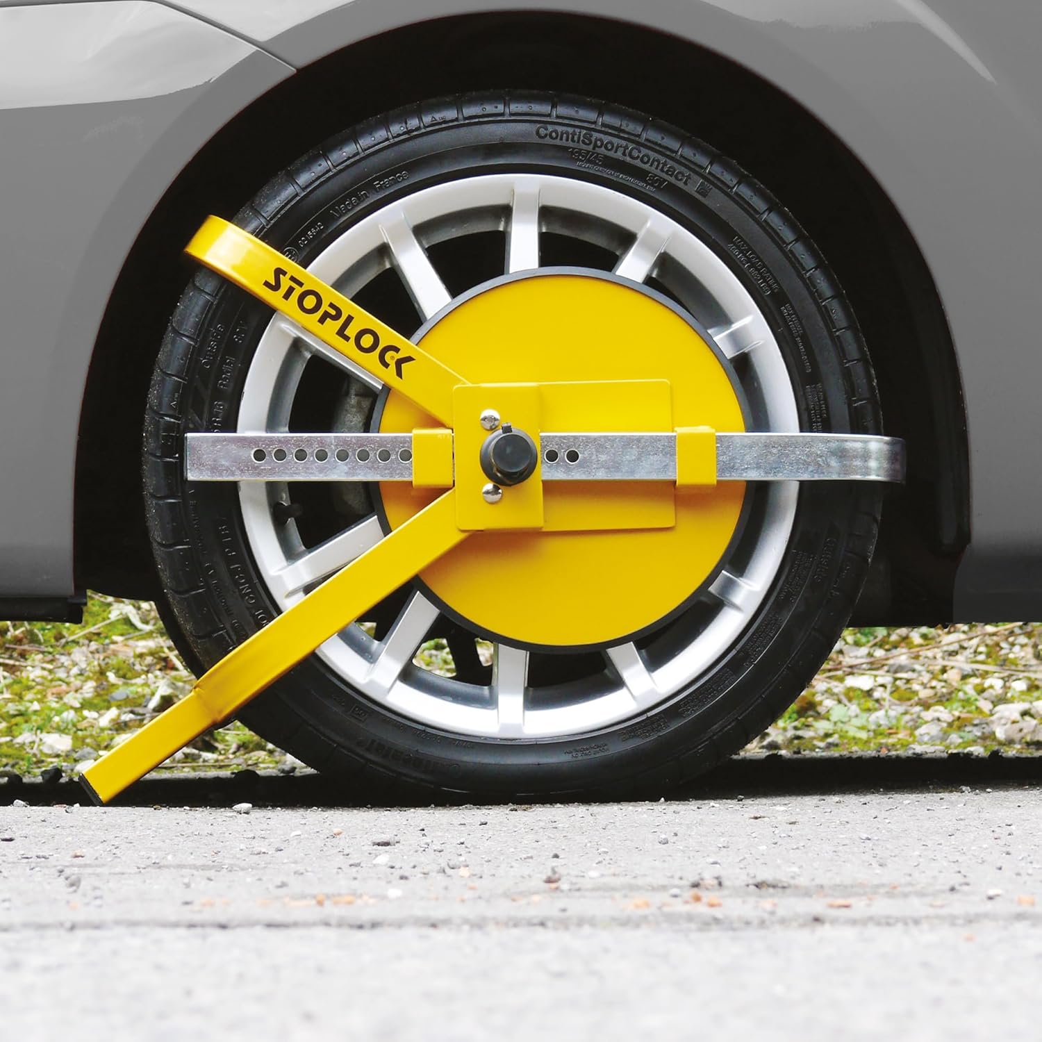 Thumbnail 2 de Stoplock Wheel Clamp HG 400-00 anti-theft lock for small-wheel cars, caravans and trailers (yellow)