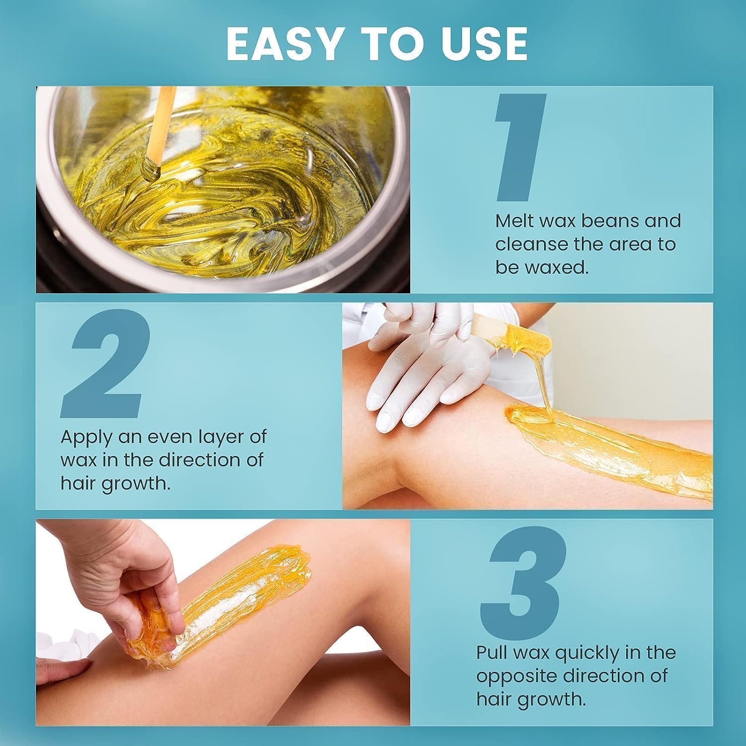 Detalle 2 de Wachswärmer Waxing Set 4 x 100 g für Haarentfernung