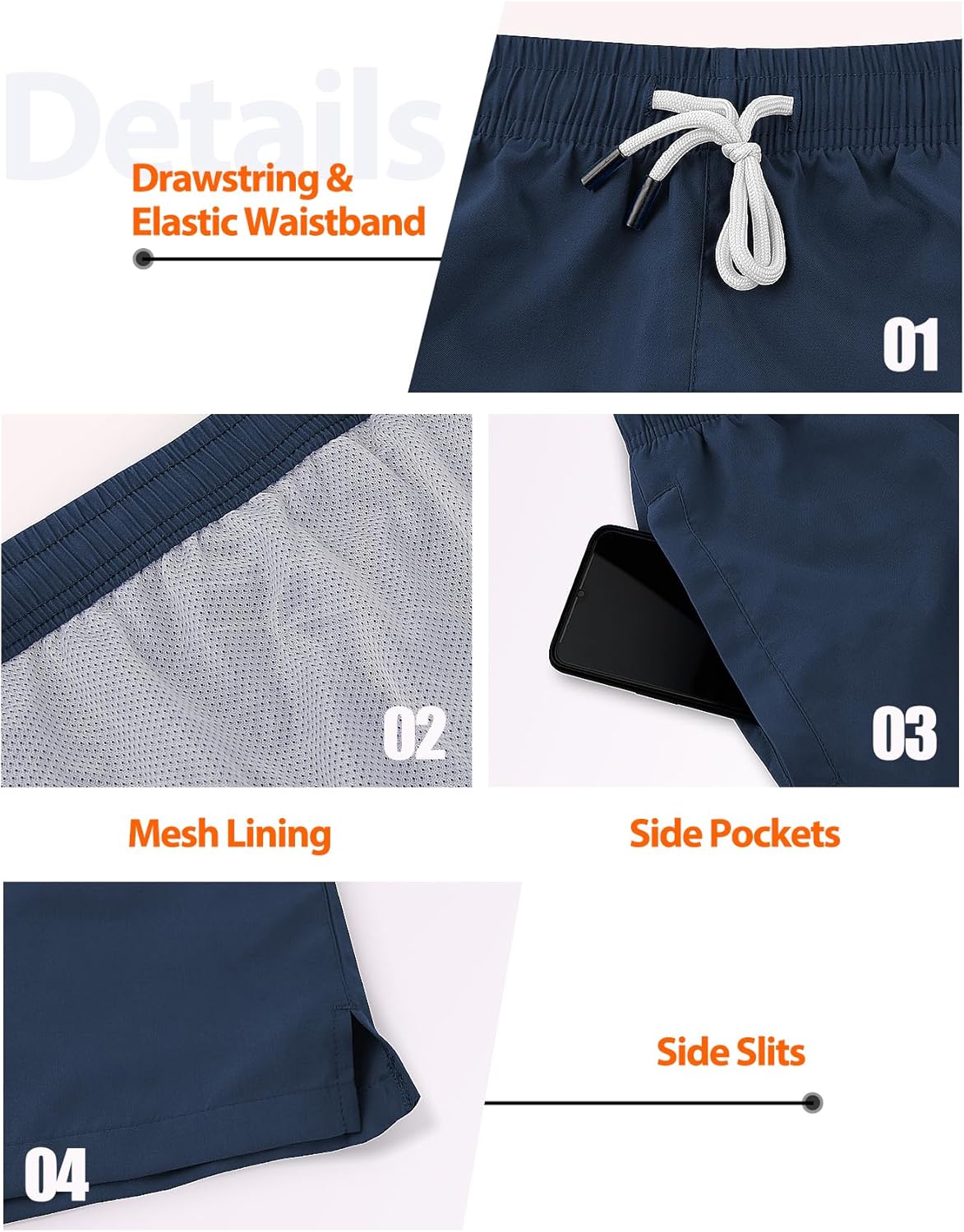 Thumbnail 3 de YUTYTH men’s swim shorts 2 side pockets