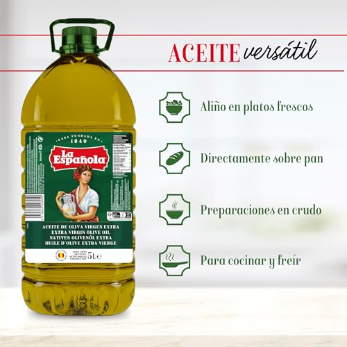 Detalle 2 de La Española Aceite de Oliva Virgen Extra Selección Mediterránea 5L | AOVE equilibrado para cocinar y en crudo