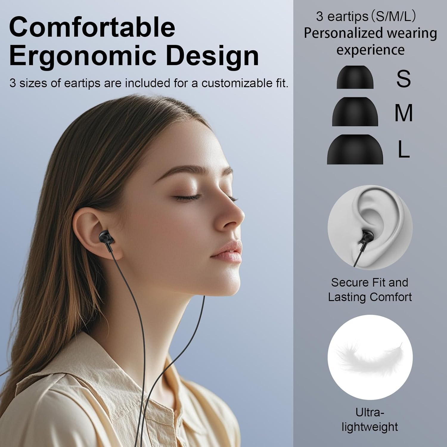 Thumbnail 3 de Wired USB‑C Earphones with Microphone for iPhone & Android – In‑Ear Earbuds with DAC