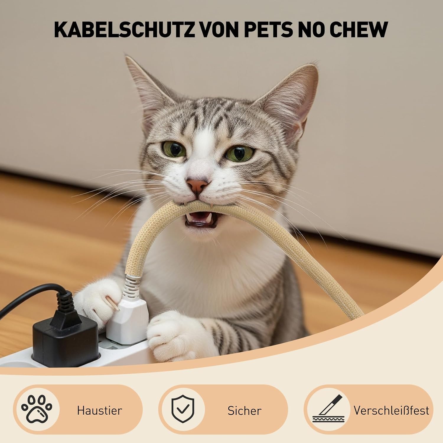 Thumbnail 5 de AGPTEK 25-mm Kabelschlauch (3 m), selbstschließend – flexibler Kabelmantel für Kabelmanagement am Schreibtisch