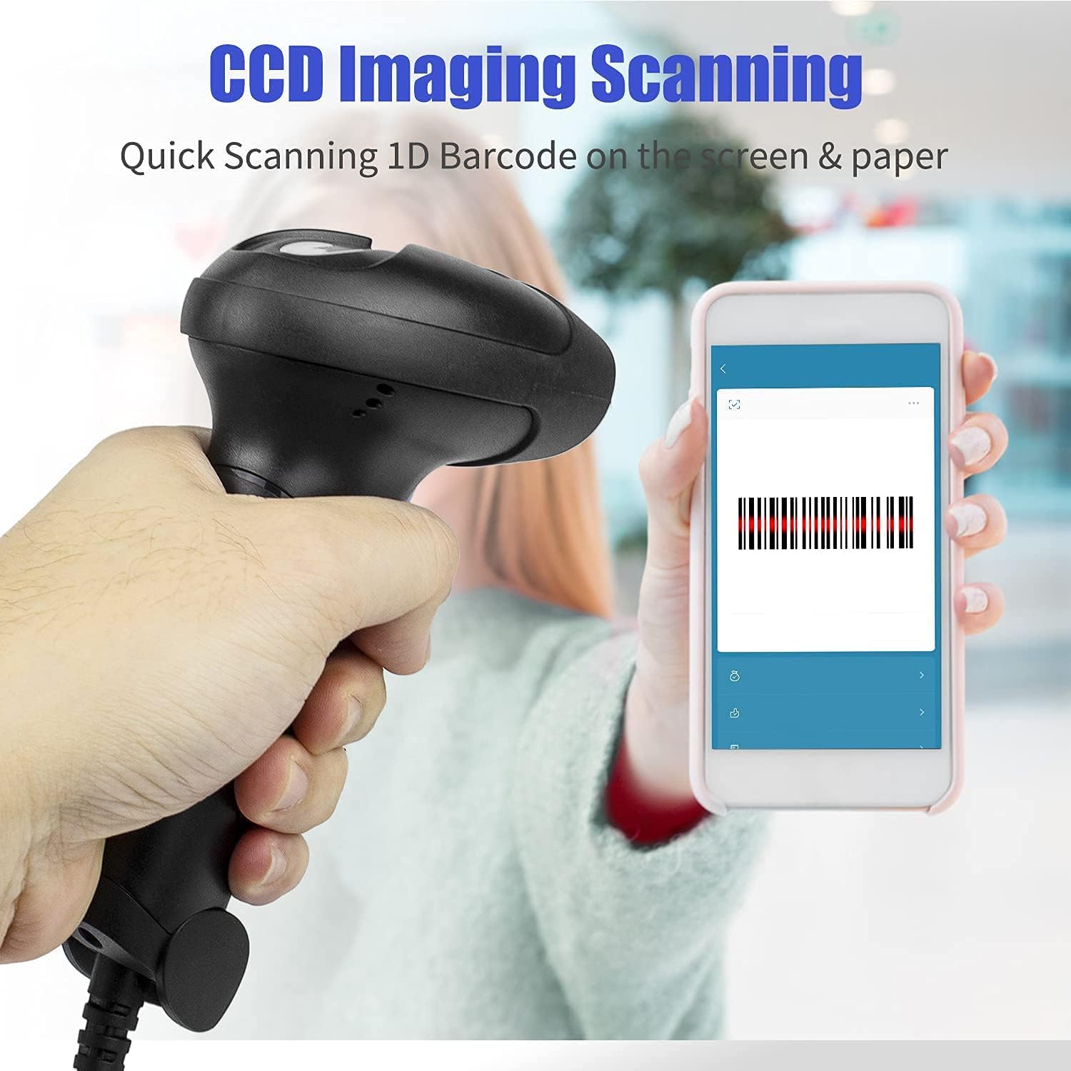 Thumbnail 3 de NetumScan USB 1D Barcode Scanner (wired handheld, CCD) for warehouses, libraries & supermarkets