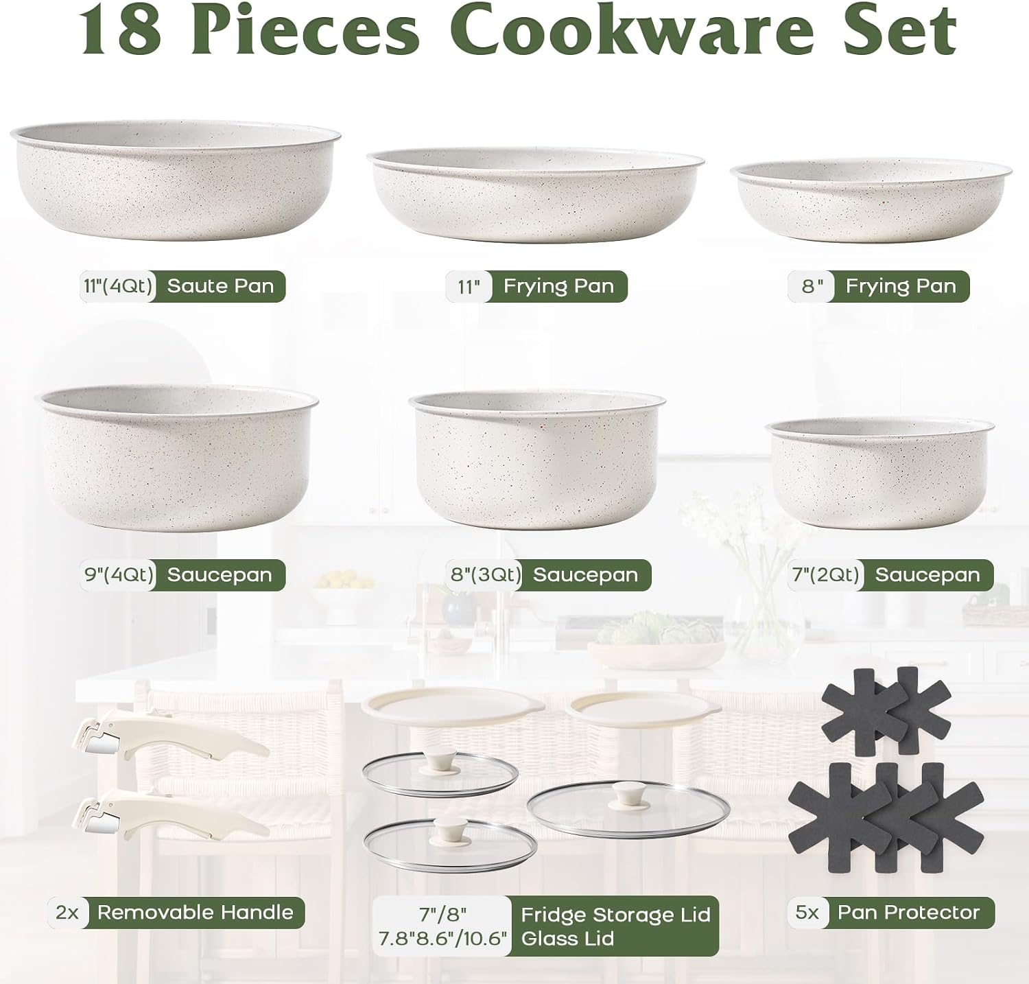 Detalle 2 de SODAY 15-Pc Nonstick Pots Pans Set ⚙