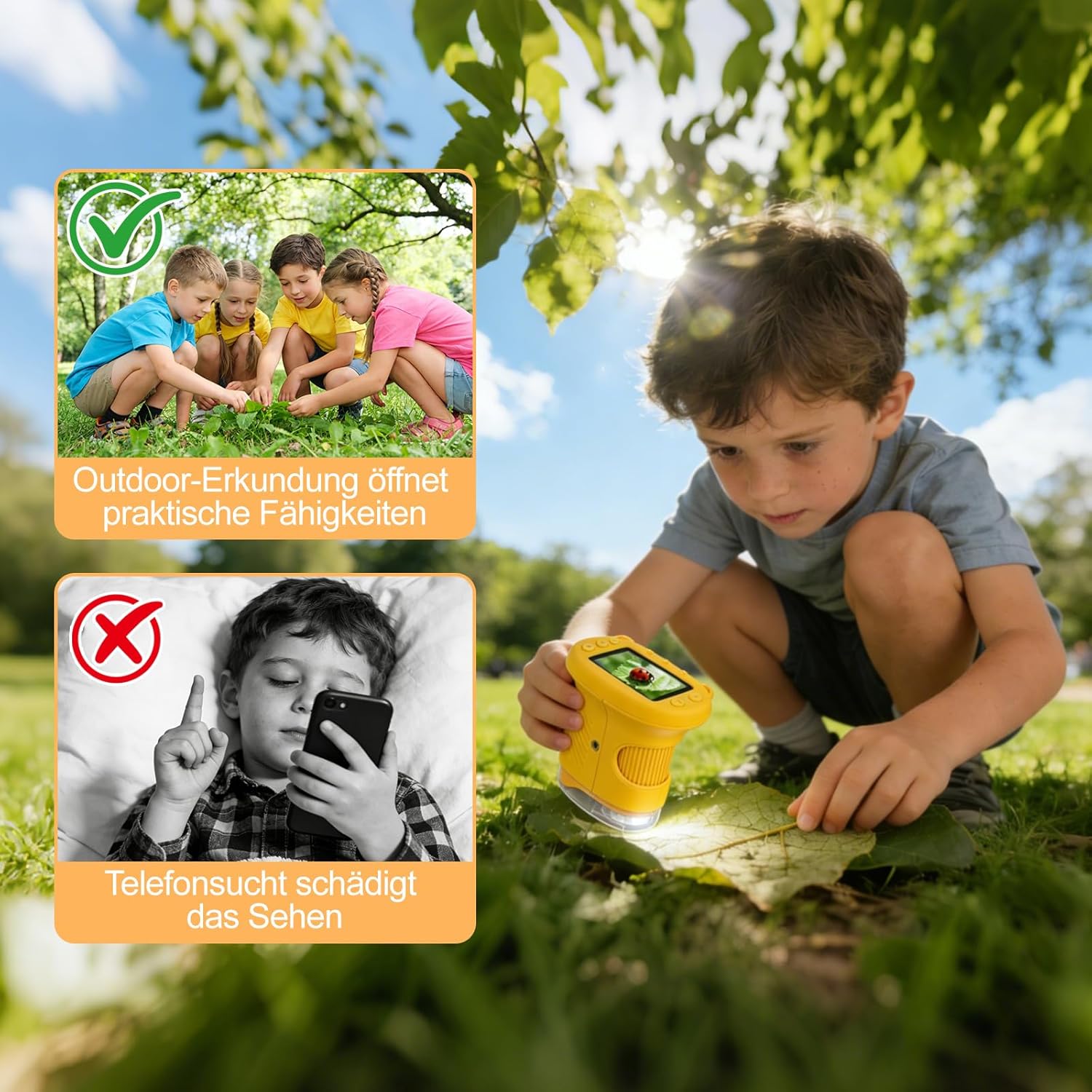 Thumbnail 5 de 1000x Mikroskop für Kinder (Handheld, digital) mit 2,0" IPS-Bildschirm, 2MP-Kamera & 600 mAh Akku