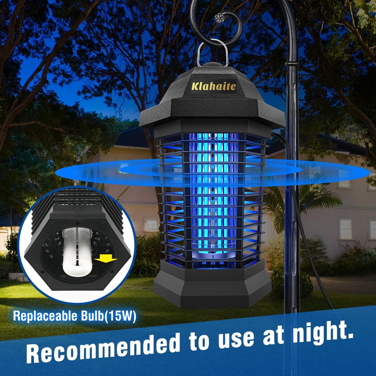 Thumbnail 5 de Klahaite Outdoor Insect Exterminator Electric Mosquito Zapper (up to 1/2 acre)