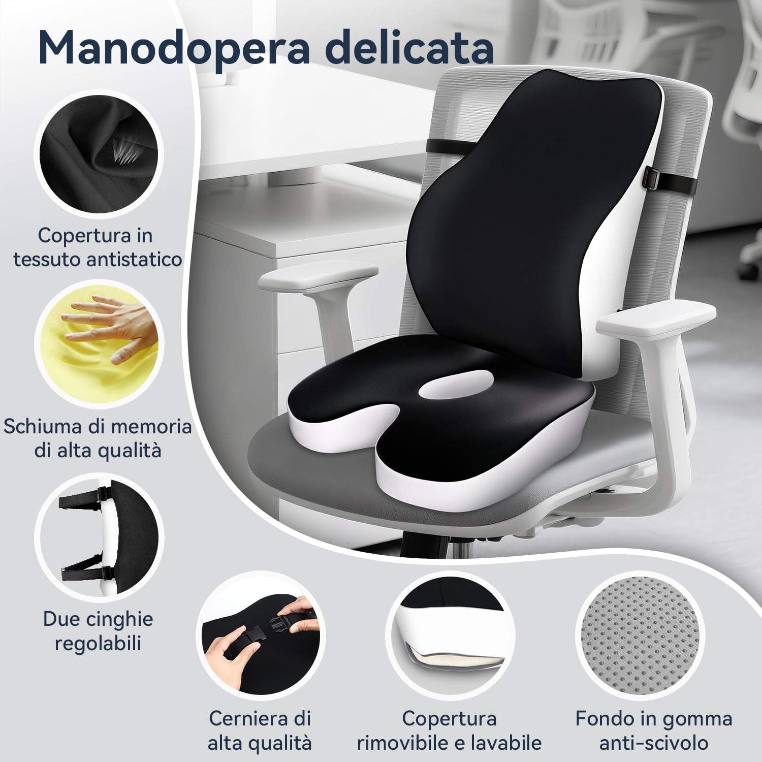 Thumbnail 6 de Travel Ease Set Cuscino in Schiuma di Memoria per Sedia