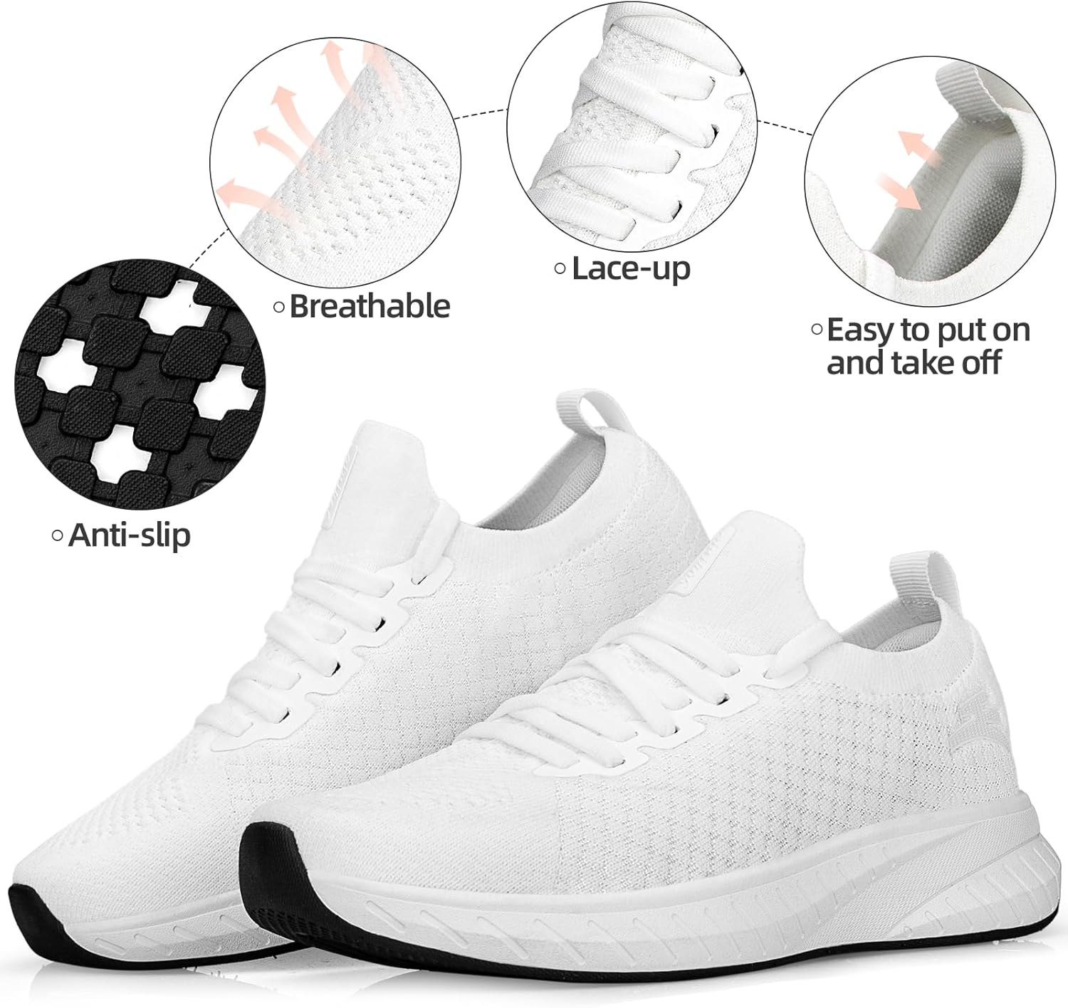 Detalle 2 de Puweco Womens Trainers: Breathable, Lightweight Non-Slip Shoes for Active Lifestyles