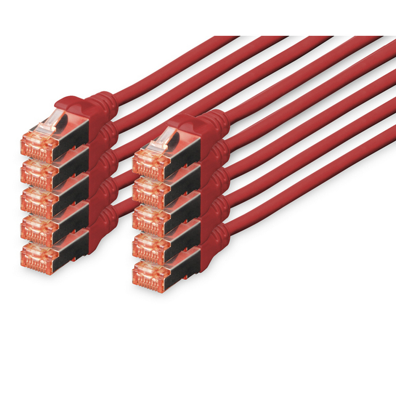 Detalle de Digitus Cable de Red S-FTP Cat.6 LSZH 2 m Rojo (10 uds)