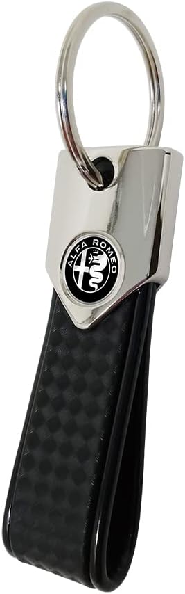 Detalle de Portachiavi Elite Alfisti Elite in Carbon Nero con Logo Alfa Black di 4R Quattroerre.it