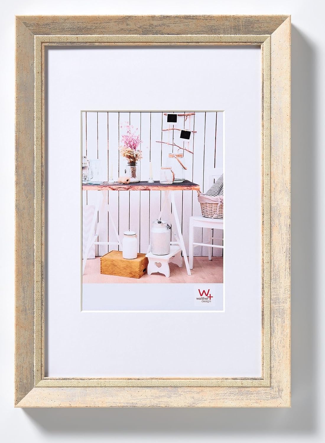 Detalle de Walther Design Cadre Photo Bleu 30 x 40 cm avec Passe-Partout – EL040L Chalet Design