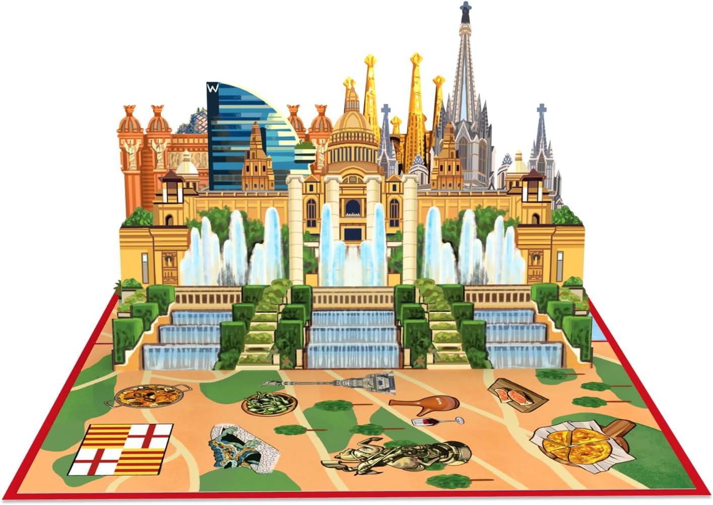 Thumbnail 4 de papercrush® Pop-Up Karte Barcelona – besondere 3D-Geburtstagskarte oder Geldgeschenk für Reisekasse