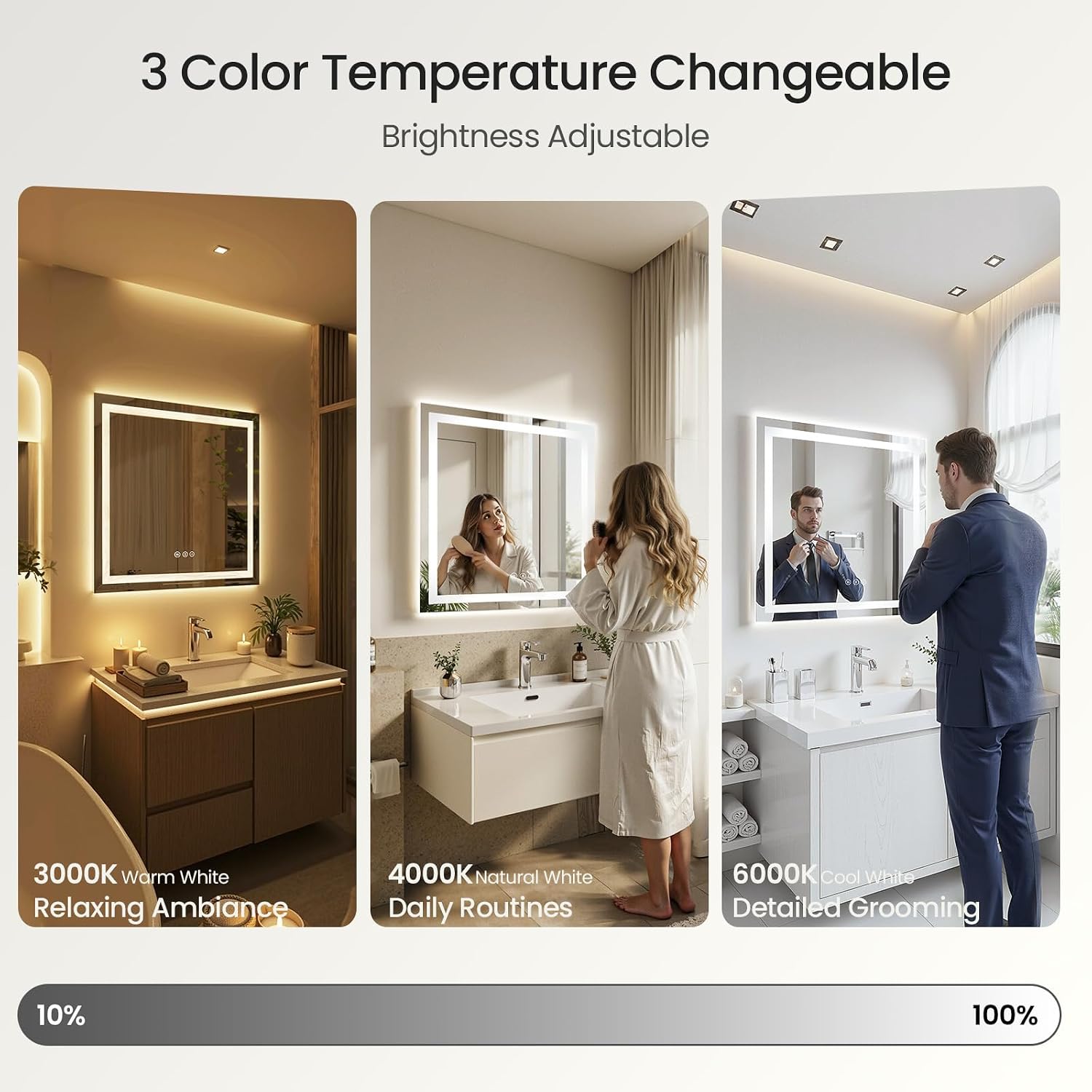 Detalle de Hiefcce LED Bathroom Mirror 40x32