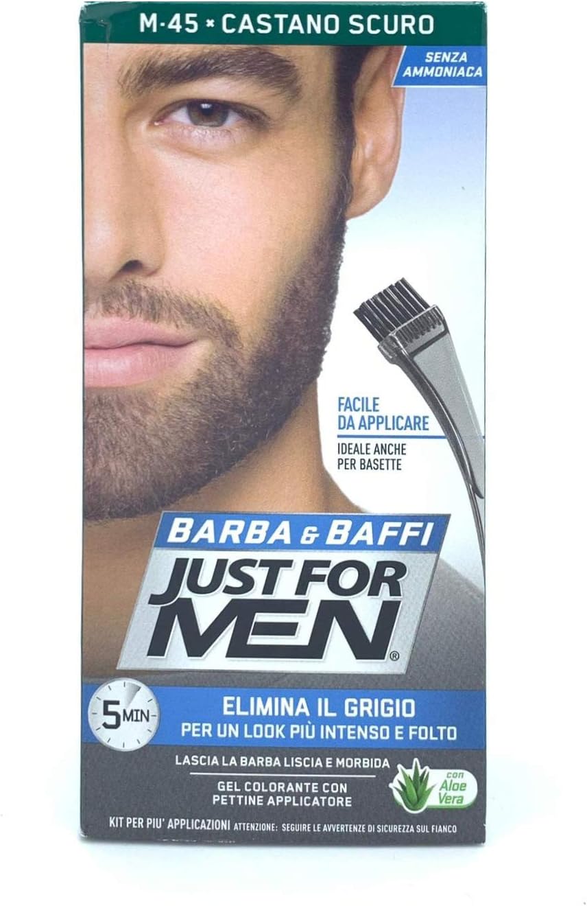 Detalle de Just For Men Moustache And Beard M45 – żelowa farba do brody i wąsów, 3 × 28 ml
