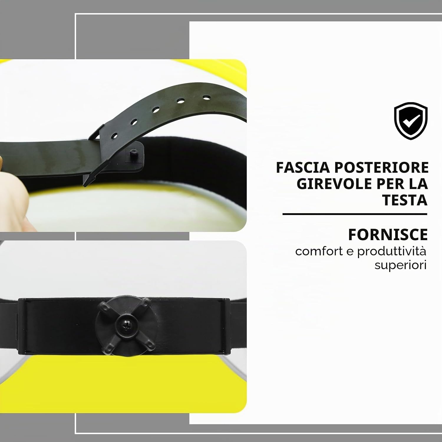Thumbnail 3 de CCLIFE PROBAUWERK Visiera Protettiva Regolabile trasparente – protezione ampia per saldatura, taglio e schizzi