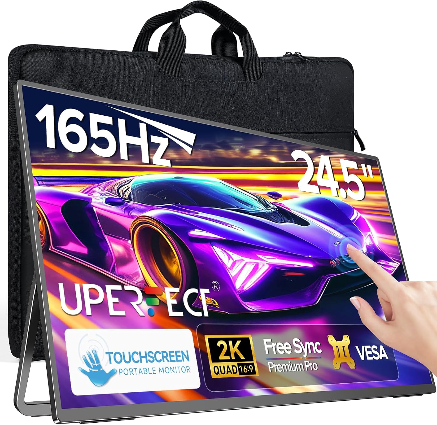 Detalle de UPERFECT 165Hz Touchscreen 24.5” 2K Portable Gaming Monitor review