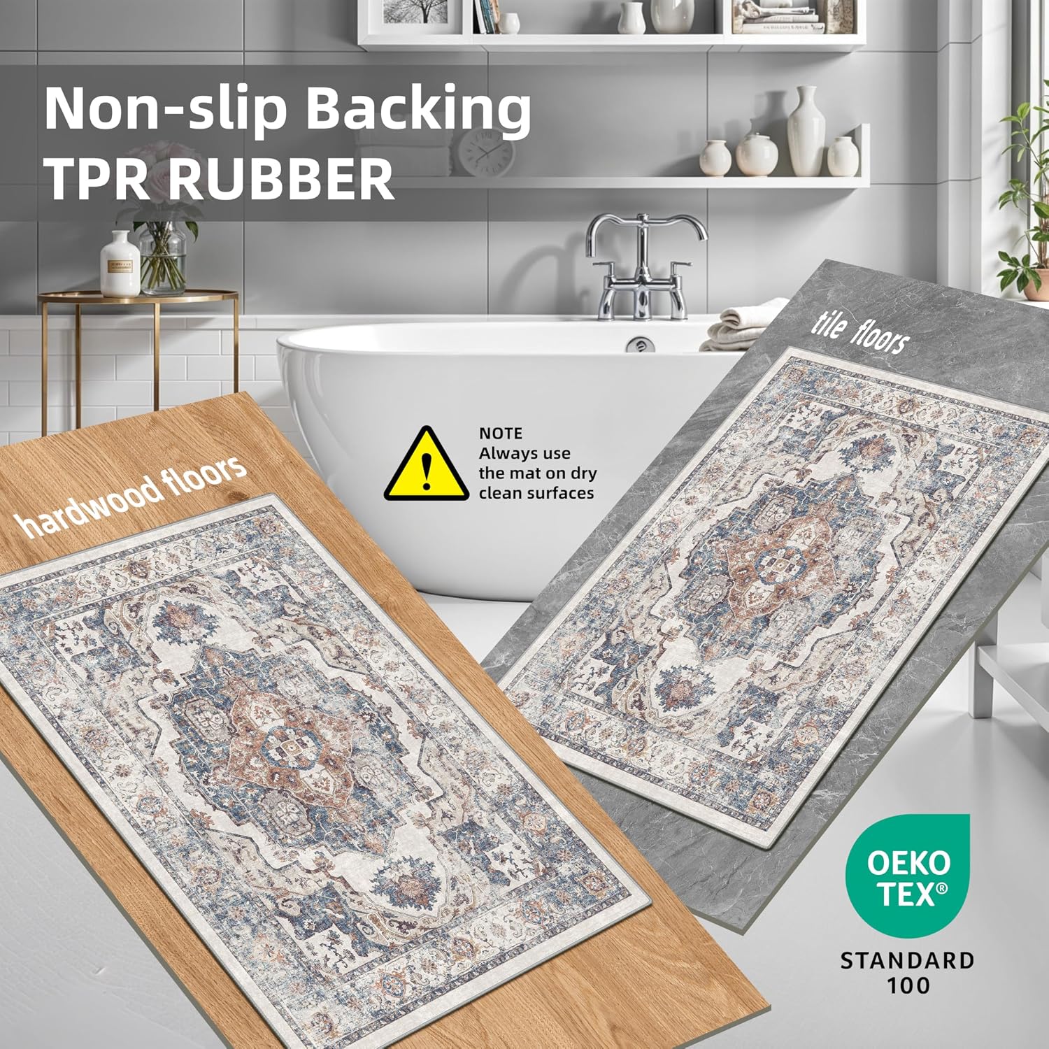Thumbnail 6 de Kitchen Rug Set 4-Pack, Water-Resistant Mats