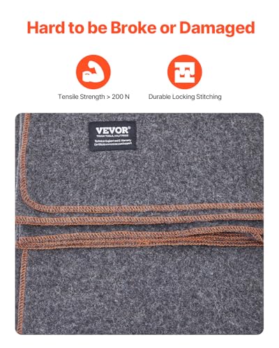 Detalle 2 de VEVOR Manta de Camping 80% lana 1,62 x 2,23 m – Gris Claro, resistente al viento e ignífuga