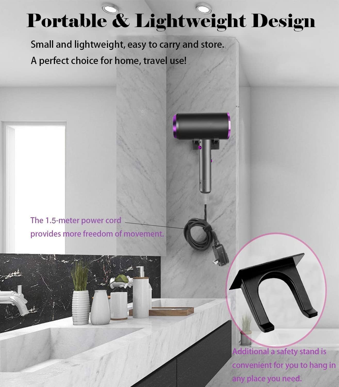 Thumbnail 4 de Jooayou Hair Dryer 2000W – Ionic, Lightweight with Holder (Grey)