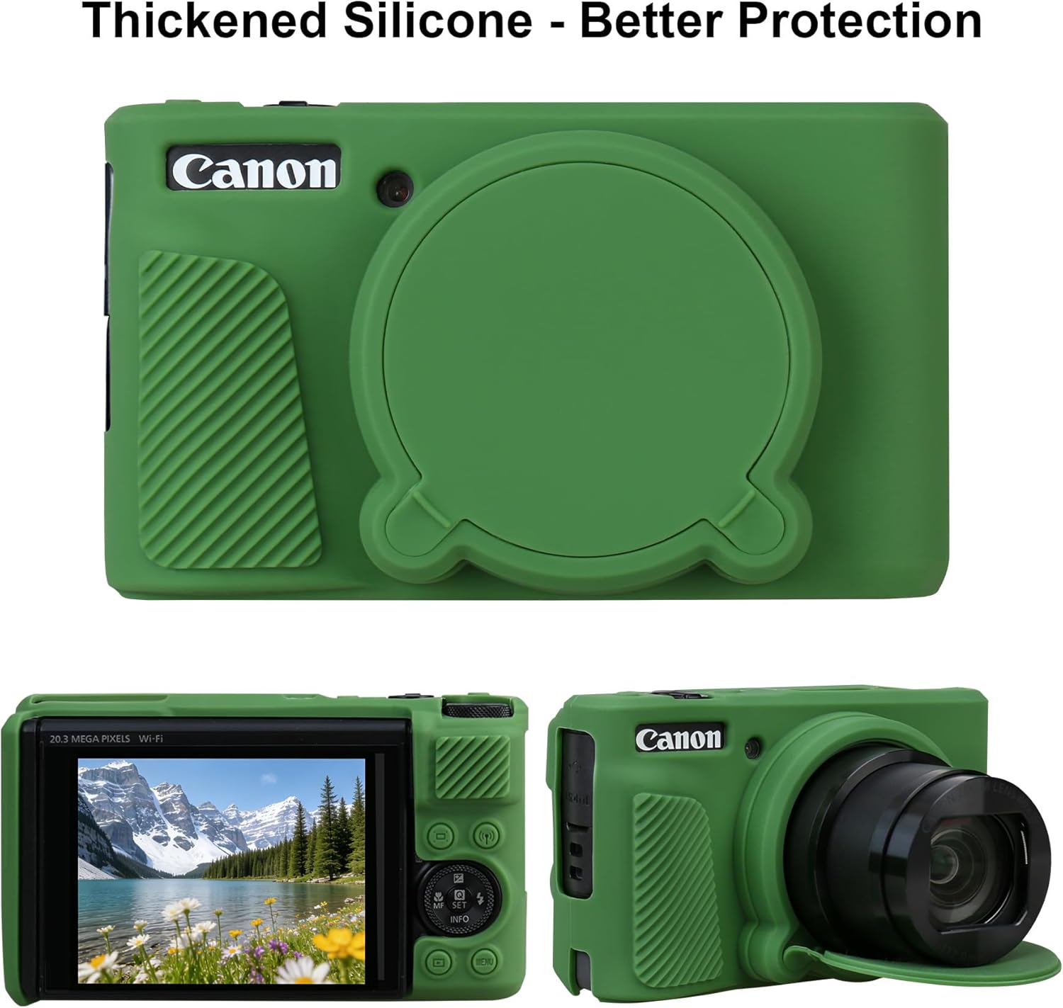 Detalle de Elonbo SX740 camera case in green