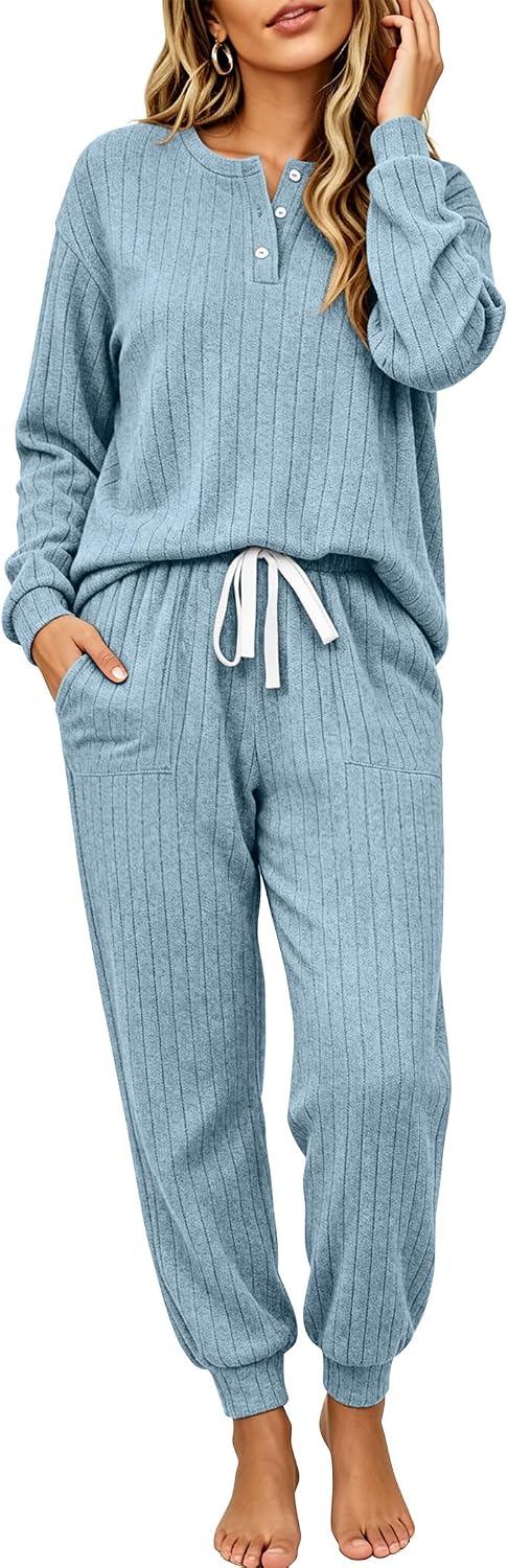 Thumbnail 6 de Ekouaer Women's Pajama Set, Ribbed Knit