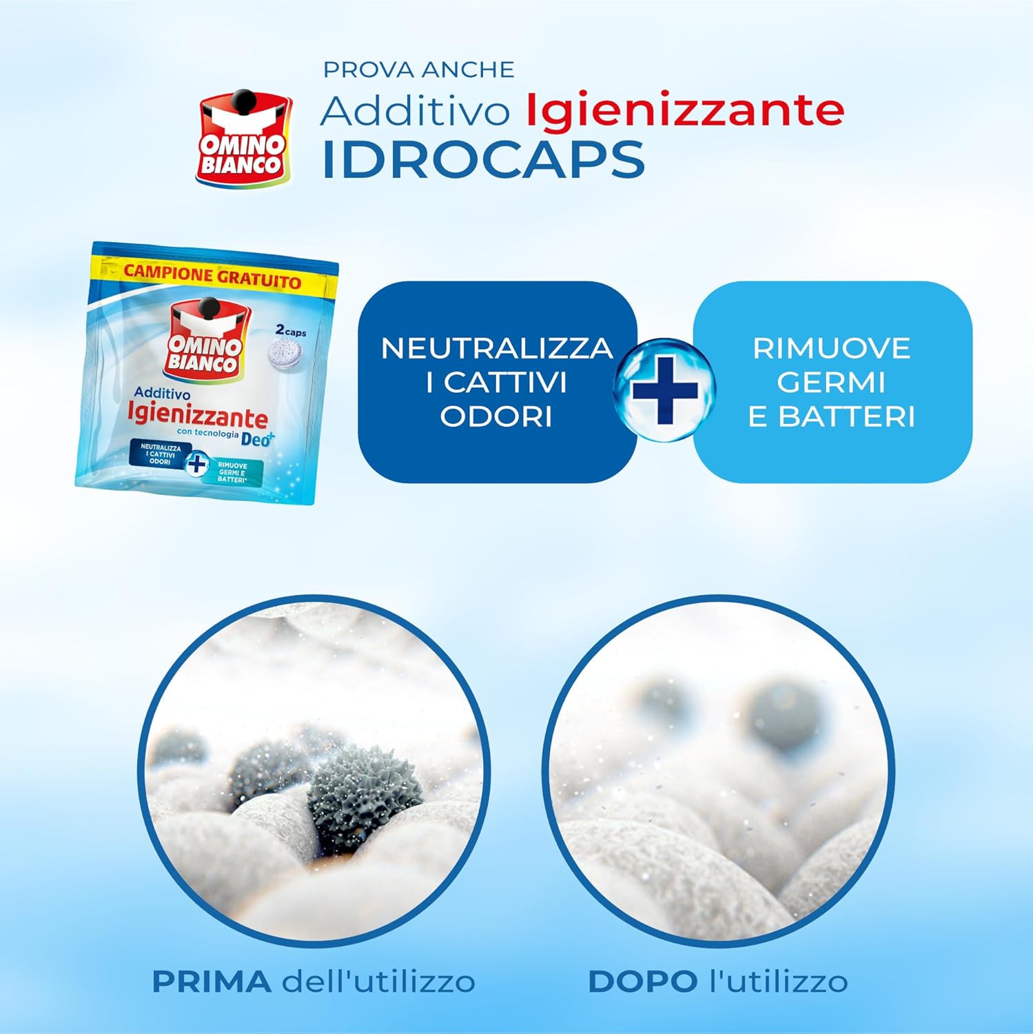 Thumbnail 2 de Omino Bianco Detersivo Lavatrice Liquido 150 Lavaggi + Campione Igienizzante: profumo intenso e tessuti protetti