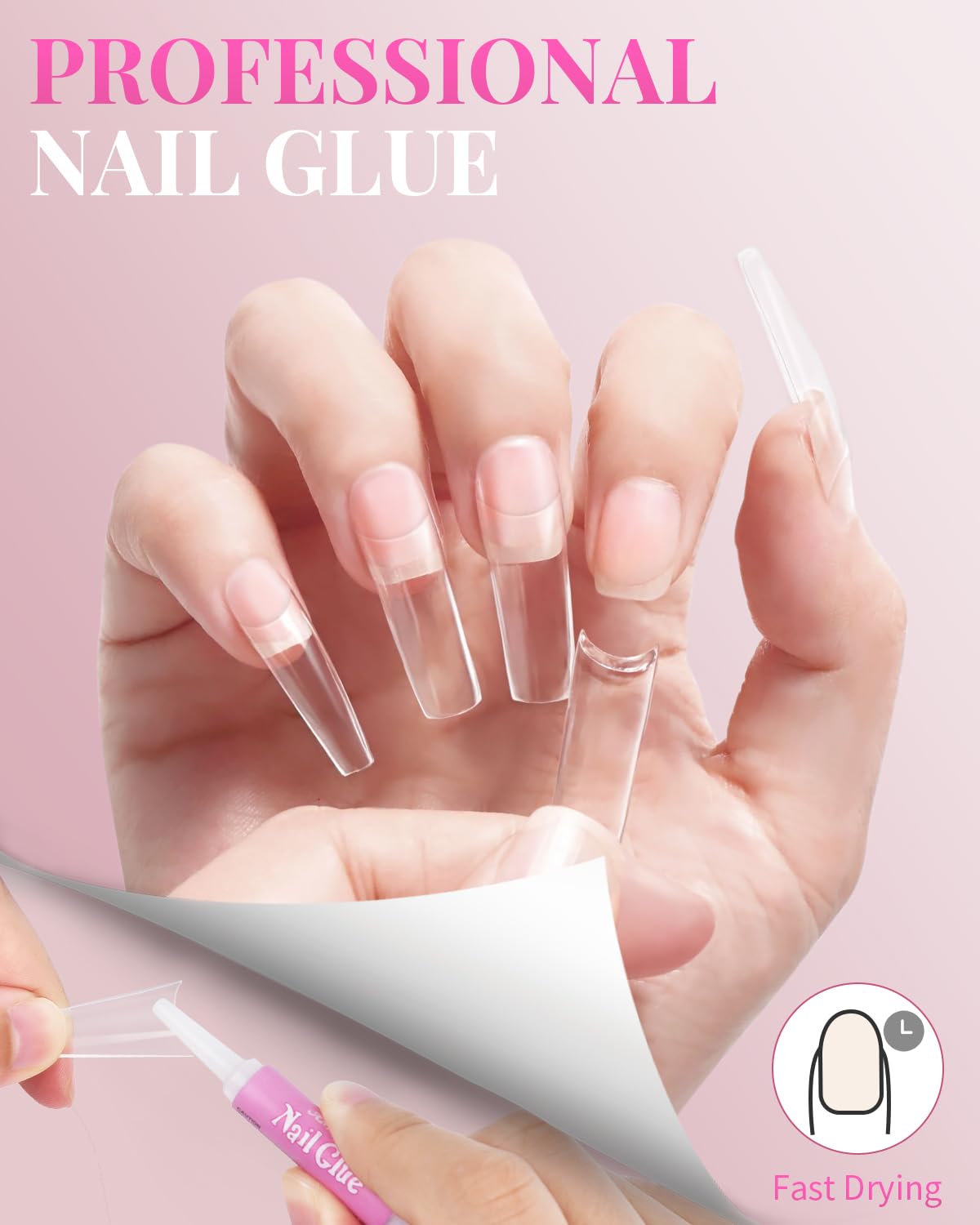 Thumbnail 4 de MORGLES Clear Acrylic Nail Tips 500 pcs 💅