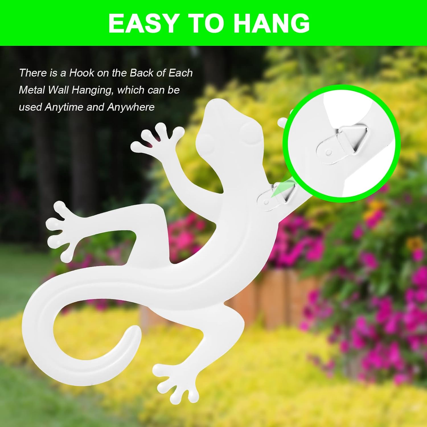 Detalle 2 de OFFCUP Métal Gecko Décoration Murale 3PCS 🐦