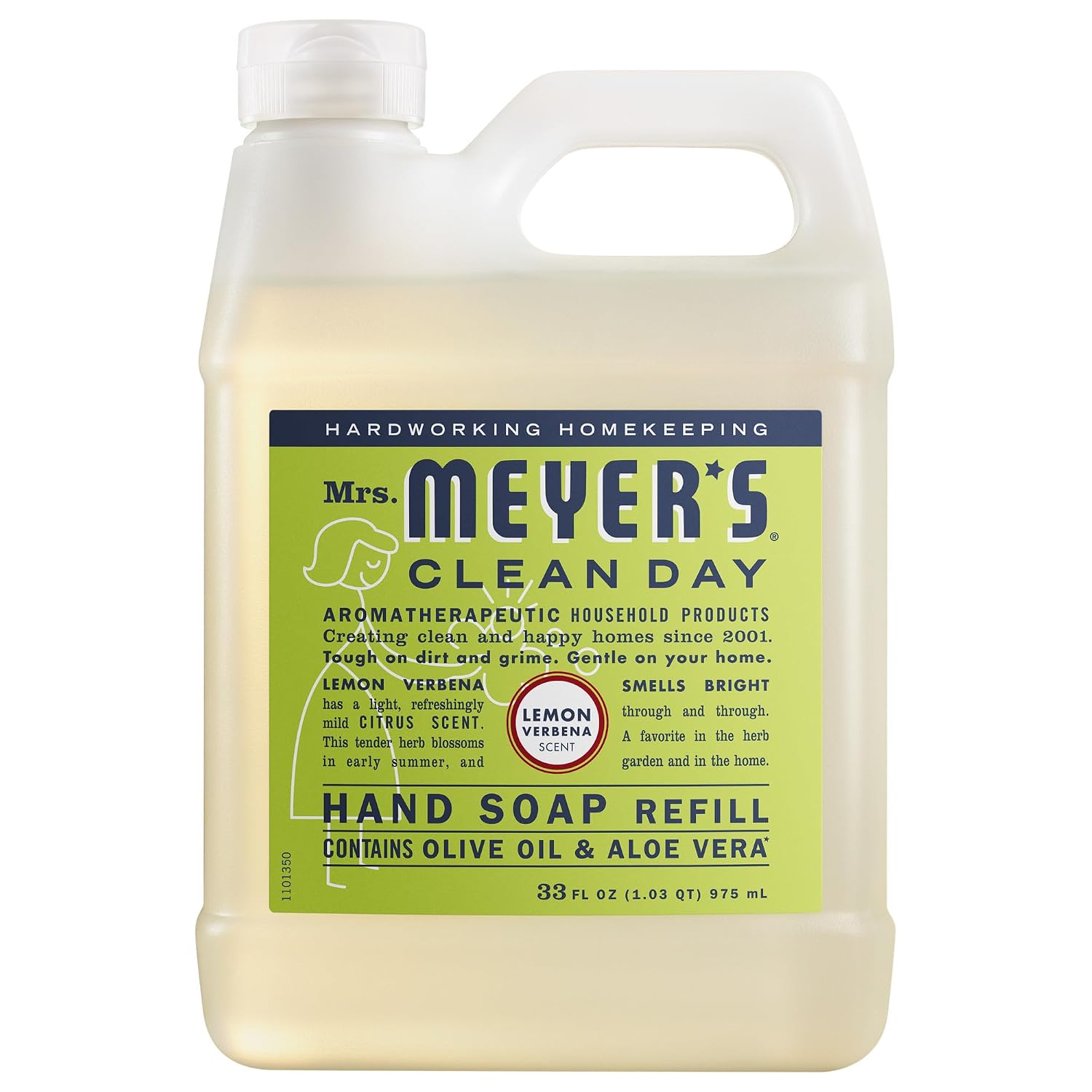 Detalle de Mrs. Meyer's Clean Day Hand Soap Refill, Lemon Verbena, 33 Fl Oz