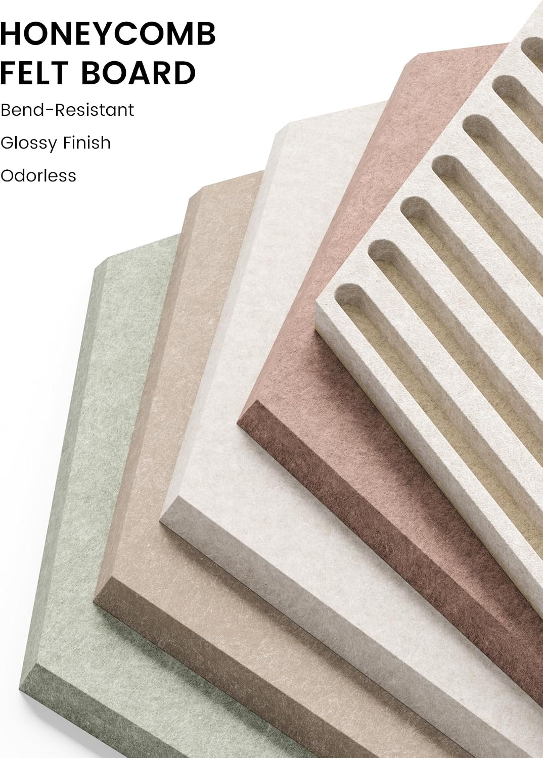 Detalle de Fluxynara 10-Pack Hexagon Felt Bulletin Board Tiles, Boho with Adhesive Tabs