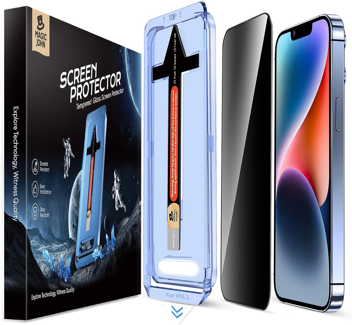 Detalle de Magic John Privacy Glass 2 Pack for iPhone 13