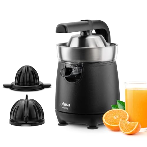 Detalle de Ufesa Vitality Exprimidor 120 W, brazo y doble cono 🥤