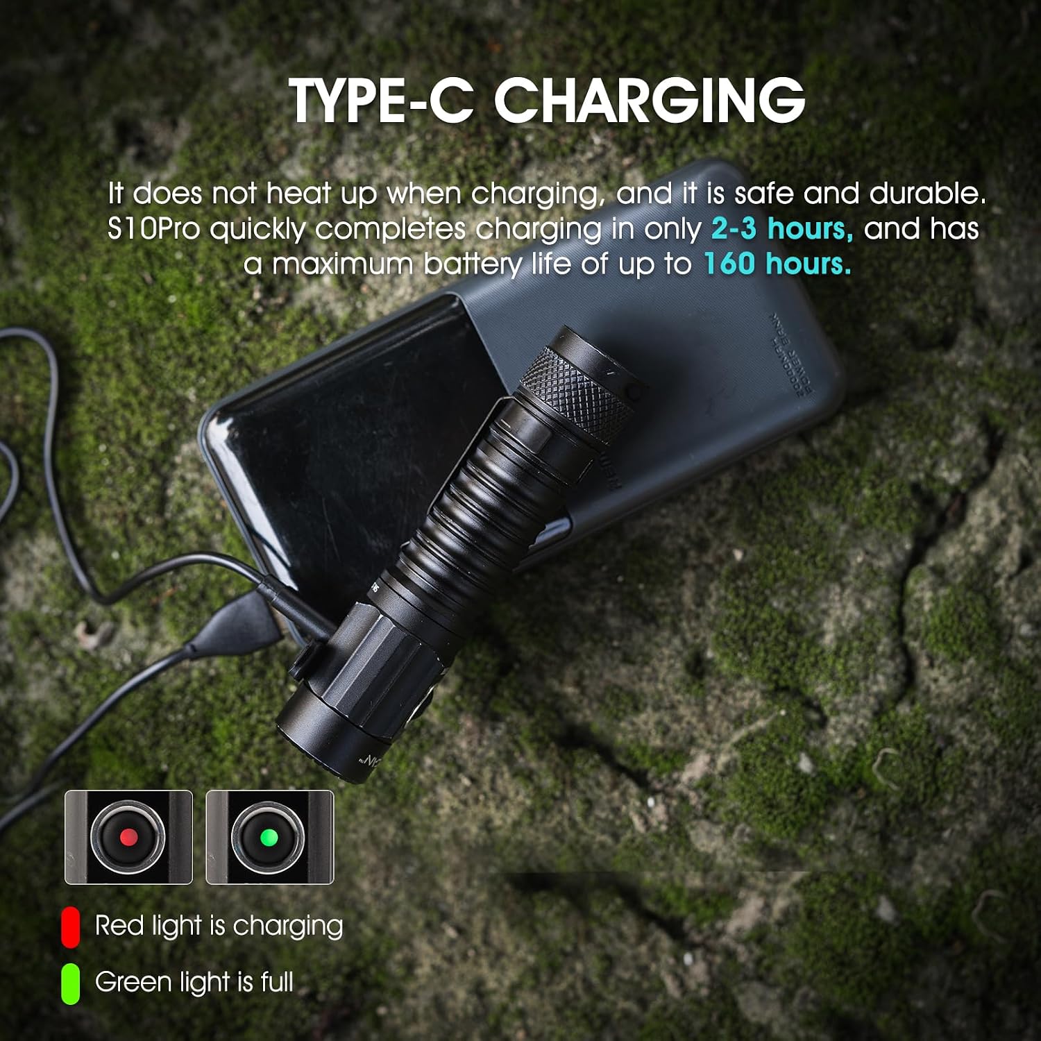Detalle de Rechargeable LED Torch 2500 Lumens: Magnetic Super Bright Pocket Torch