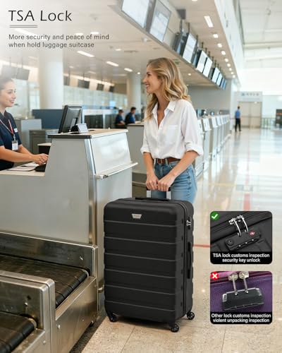 Detalle de COOLIFE 28 Inch Large Suitcase | Lightweight PC+ABS Hard Shell with 93L capacity