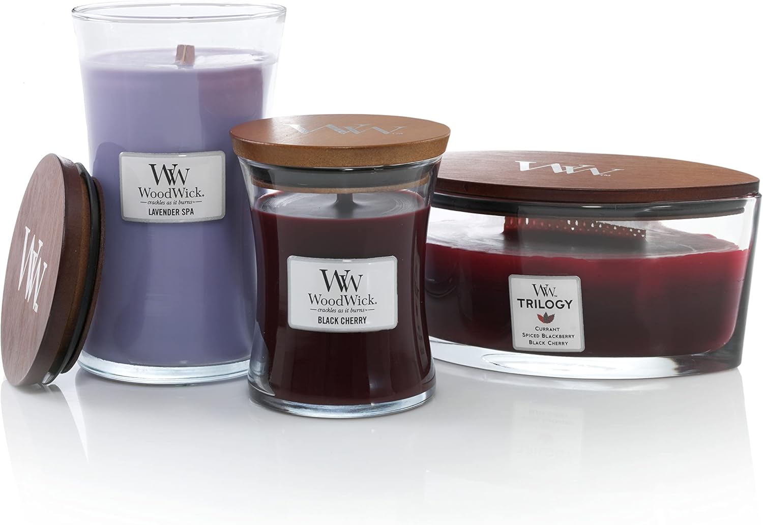 Thumbnail 6 de WoodWick bougie parfumée moyenne Cerise Griotte avec mèche en bois crépitante