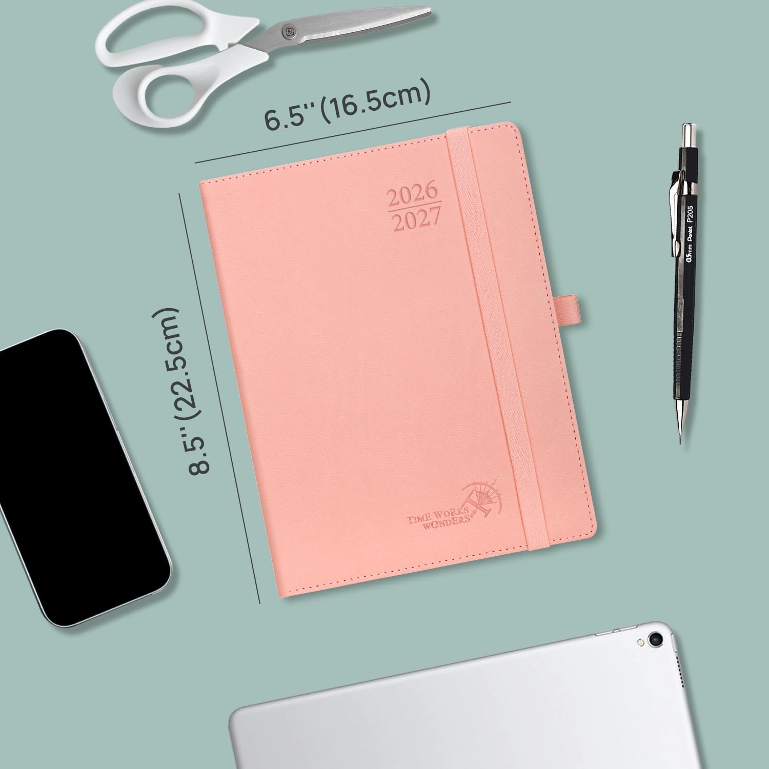 Thumbnail 1 de POPRUN 2026-2027 Academic Diary A5 Week to View (Aug'26–Dec'27) Soft Cover, 17 Months in Pink