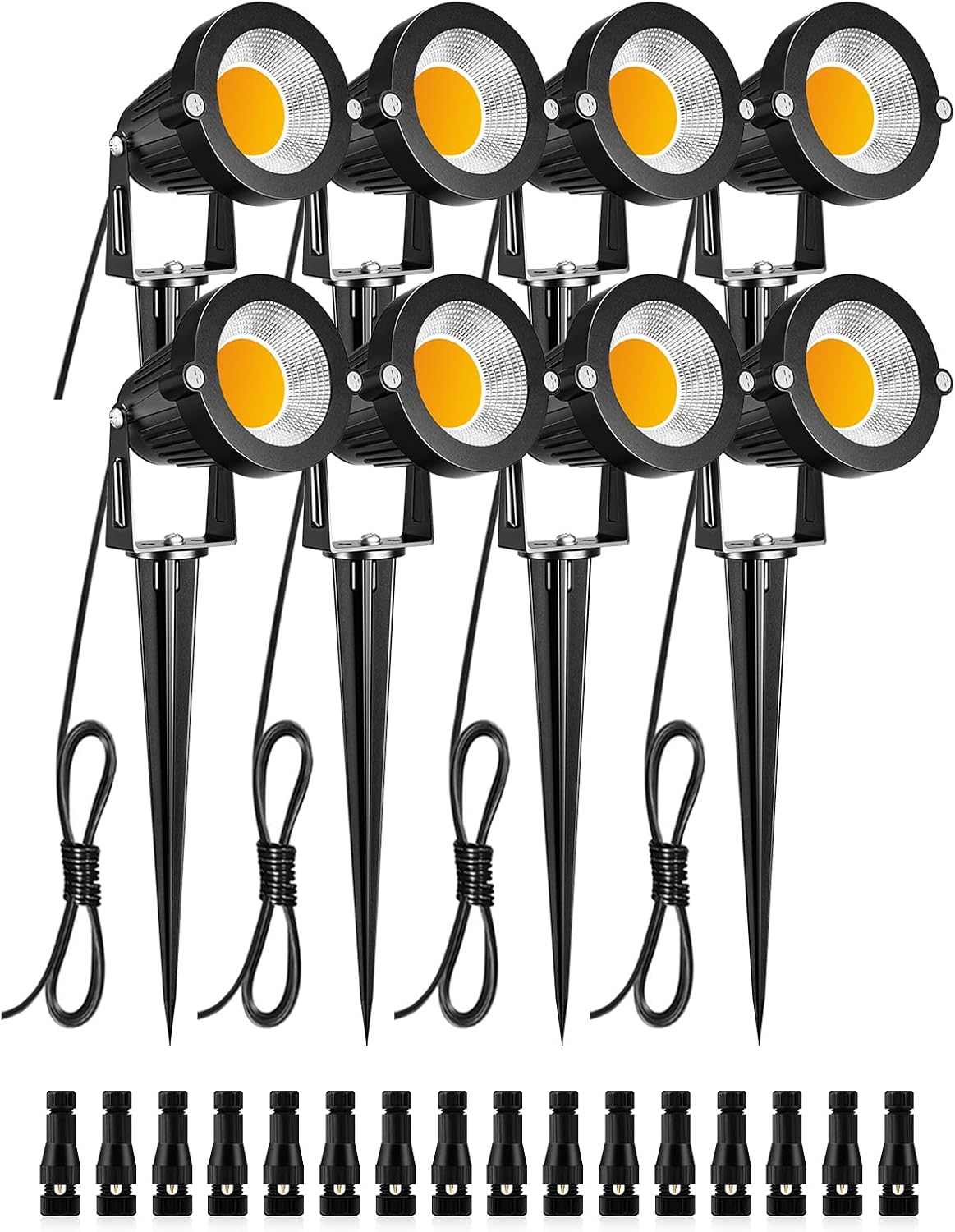 Detalle de ZUCKEO 5W Landscape Lights, 12–24V Warm White LED Spotlights, 8-Pack