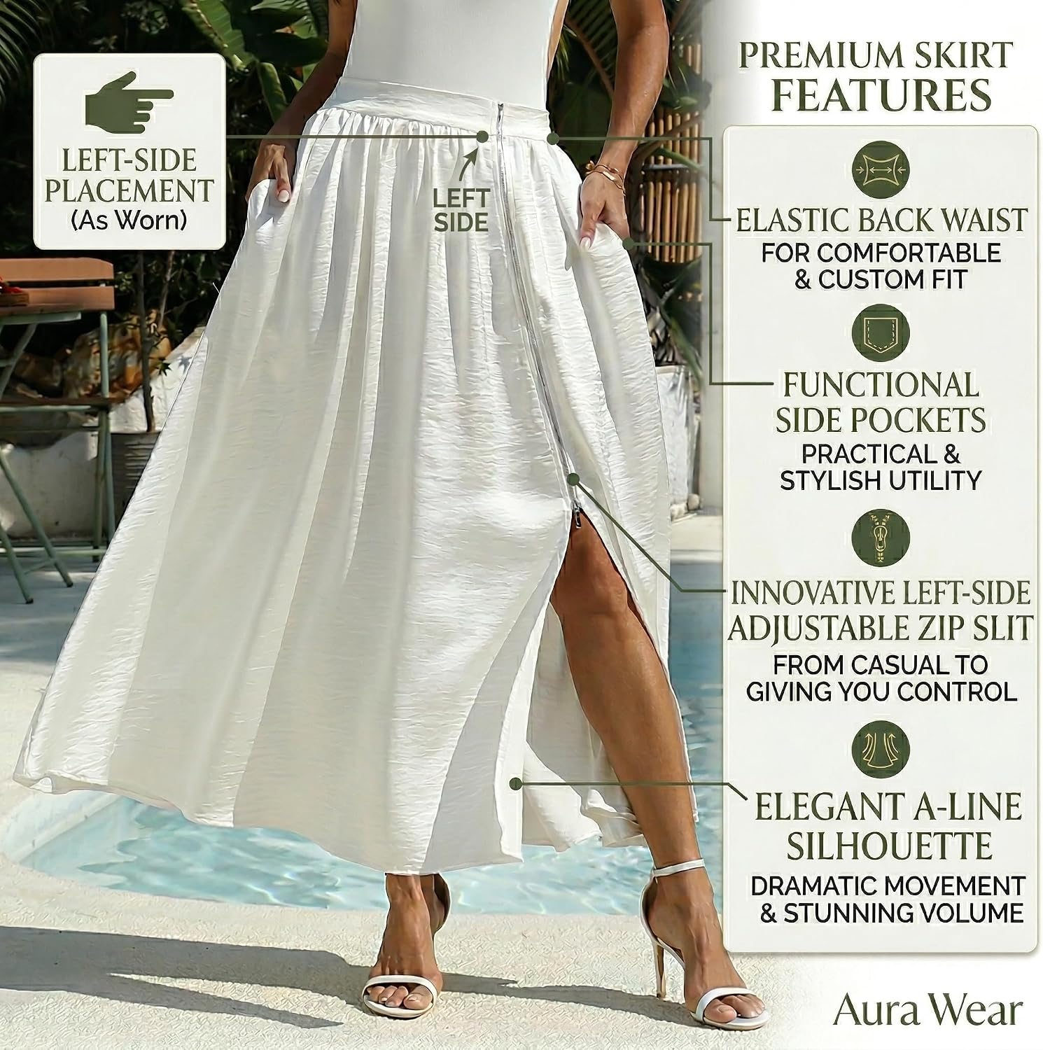 Detalle de MOLABYZ Satin Maxi Skirt