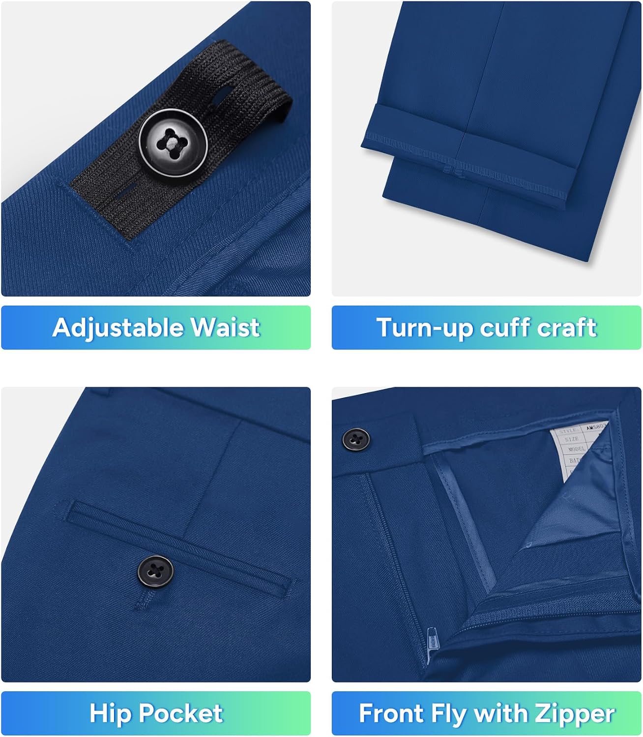 Detalle 2 de Marvelous World Boys’ Slim-Fit Suit Set with Adjustable Waist, Vest and Bow Tie