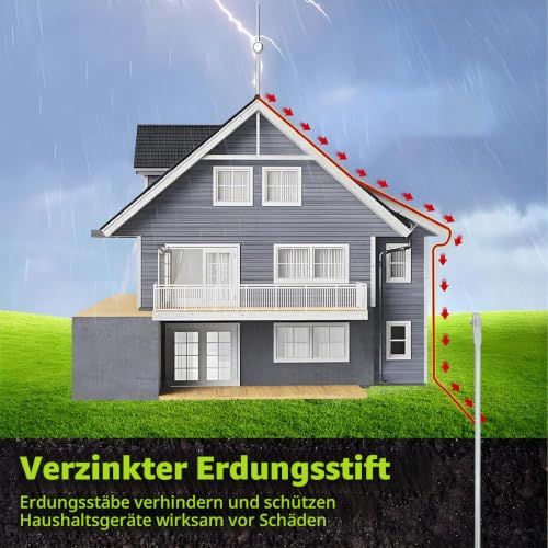 Thumbnail 8 de Veemoon Erdungsstab 50 cm aus Eisen – zuverlässige Erdung für Außenbereich und Heimgebrauch