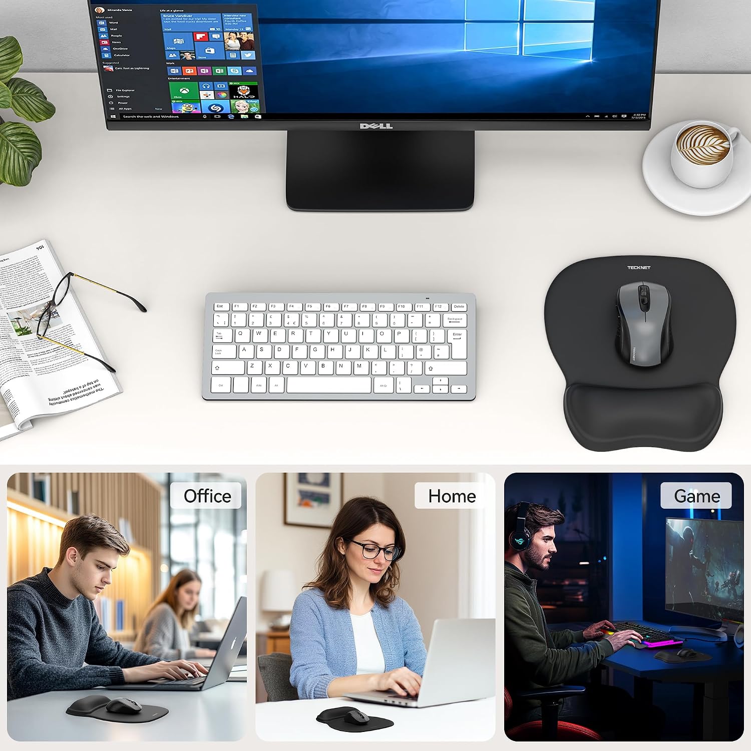 Thumbnail 6 de TECKNET Gel ergonomic mouse pad with wrist rest 🖱